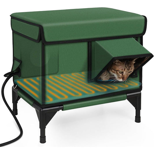 Hot-Selling Outdoor Heated & Insulated Cat House – Foldable Cat Cage, Kitty Maternity Room, Pet Shelter, All-Season Use